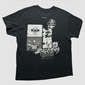 Gothic Mechanical Black Graphic Tee Mens Large